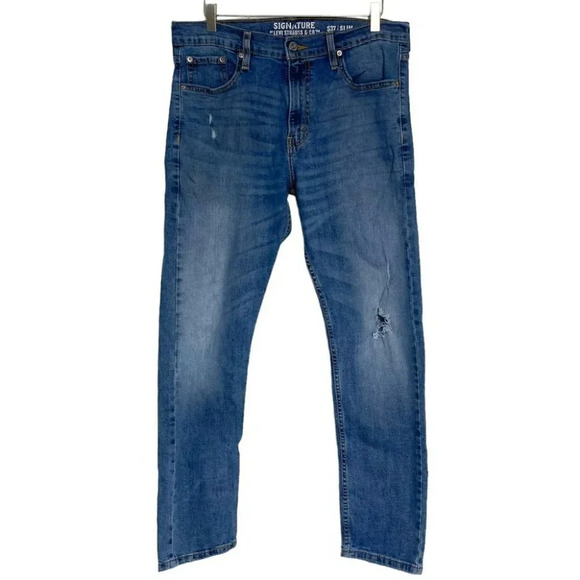 Levi's signature 32x32 distressed blue jeans‎ - Picture 1 of 6